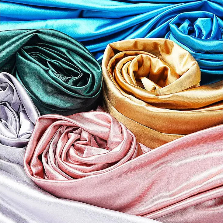 A close-up image of satin cloth showcasing its smooth texture and subtle sheen.